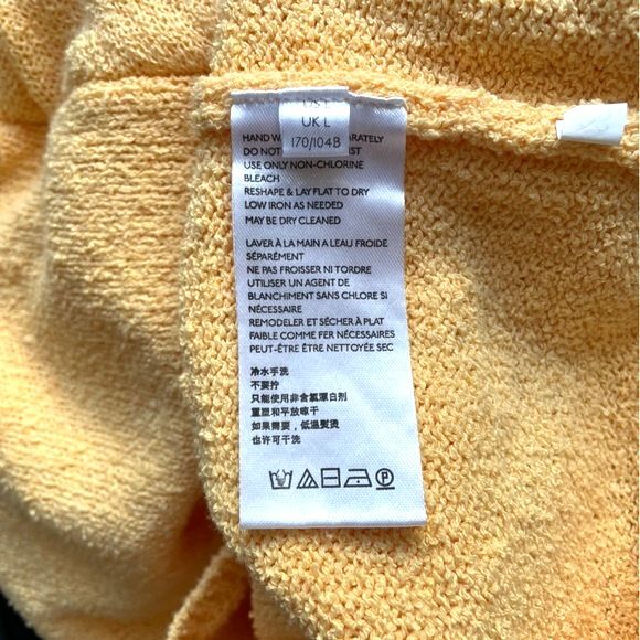 NWT Free People Faux Wrap Mini Sweater Dress Peach Sunrise Womens Size Large NEW - Picture 12 of 16